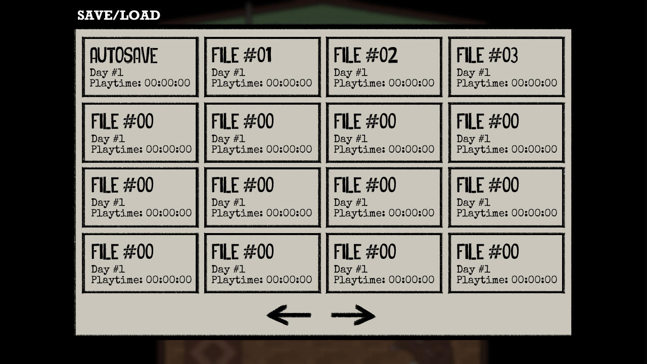 Save Menu Wireframe
