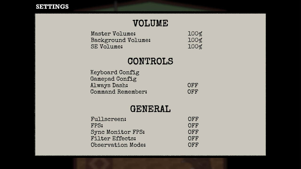 Settings Wireframe