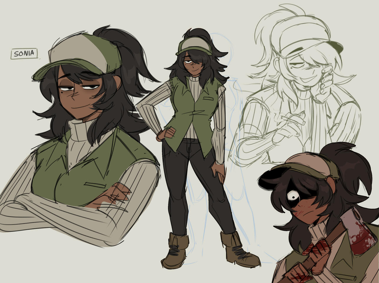 Character exploration art of Sonia