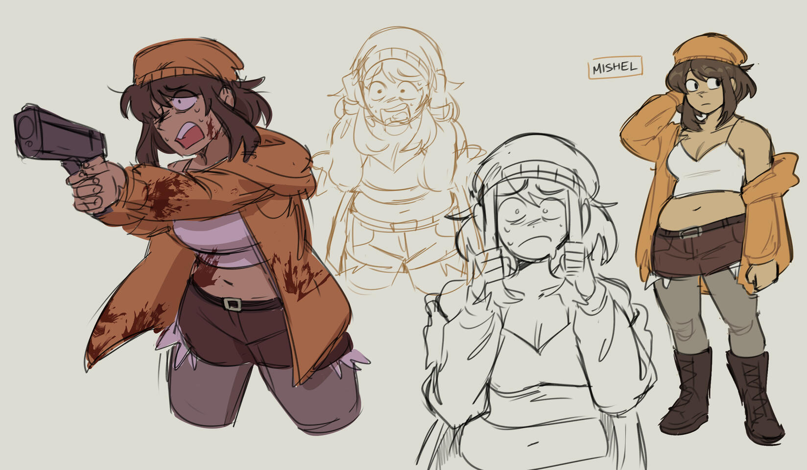 Character exploration art of Mishel