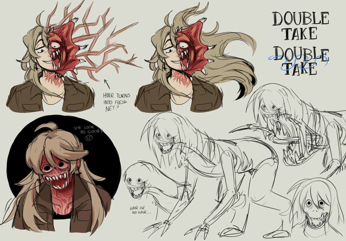 Concept art of the skin stealer, a monster with the ability to shape shift into its victims