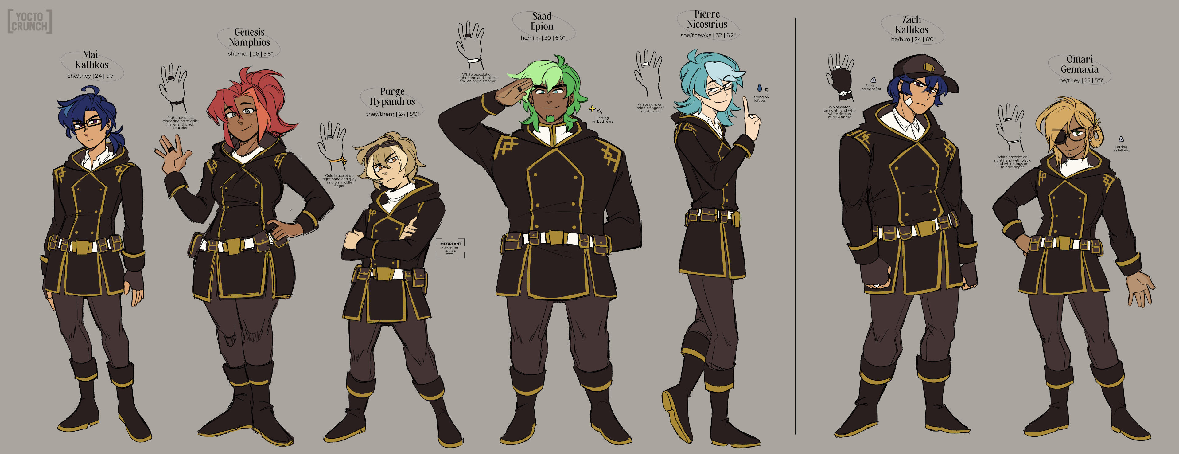 Past Arc Character Lineup